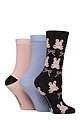 Women's 3 Pair SOCKSHOP Bamboo Feather Socks - Bows & Bunnies
