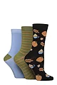 Women's 3 Pair SOCKSHOP Bamboo Feather Socks - Pumpkin Spice