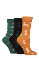 Women's 3 Pair SOCKSHOP Patterned Pelerine Bamboo Socks - Bunny Floral