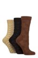 Women's 3 Pair SOCKSHOP Bamboo Textured Patterned Socks - Fresh Coffee