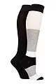 Women's 2 Pair SOCKSHOP Plain and Patterned Bamboo Knee High Socks with Smooth Toe Seams - Monochrome