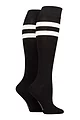 Women's 2 Pair SOCKSHOP Plain and Patterned Bamboo Knee High Socks with Smooth Toe Seams - Sport Stripe