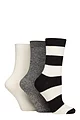Women's 3 Pair SOCKSHOP Bamboo Ribbed Socks - Black / White