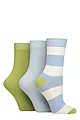 Women's 3 Pair SOCKSHOP Bamboo Ribbed Socks - Ocean View