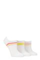 Ladies 3 Pair SOCKSHOP Half Cushioned Bamboo No Show Socks - Lime Refresher Stripe