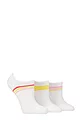 Women's 3 Pair SOCKSHOP Half Cushioned Bamboo No Show Socks - Lime Refresher Stripe