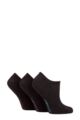 Ladies 3 Pair SOCKSHOP Half Cushioned Bamboo No Show Socks - Black