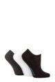 Ladies 3 Pair SOCKSHOP Half Cushioned Bamboo No Show Socks - Black / Grey / White