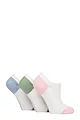 Women's 3 Pair SOCKSHOP Half Cushioned Bamboo No Show Socks - White Contrast