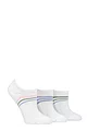 Women's 3 Pair SOCKSHOP Half Cushioned Bamboo No Show Socks - White Stripe