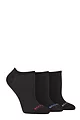Women's 3 Pair SOCKSHOP Patterned, Striped, Plain, Ribbed and Mesh Bamboo Trainer Socks - Black Mesh