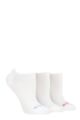 Ladies 3 Pair SOCKSHOP Striped, Plain, Ribbed and Mesh Bamboo Trainer Socks - White Mesh