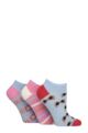Women's 3 Pair SOCKSHOP Patterned, Striped, Plain, Ribbed and Mesh Bamboo Trainer Socks - Sunglasses Patterned