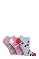 Women's 3 Pair SOCKSHOP Patterned, Striped, Plain, Ribbed and Mesh Bamboo Trainer Socks - Sunglasses Patterned