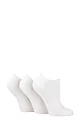 Women's 3 Pair SOCKSHOP Patterned, Striped, Plain, Ribbed and Mesh Bamboo Trainer Socks - White Ribbed