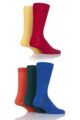 Mens 5 Pair SOCKSHOP Plain, Striped and Patterned Bamboo Socks - Classic Bright Plain