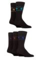 Mens 5 Pair SOCKSHOP Plain, Striped and Patterned Bamboo Socks - Black Fairisle