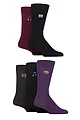 Mens 5 Pair SOCKSHOP Plain, Striped and Patterned Bamboo Socks - Embroidered Music