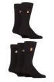 Mens 5 Pair SOCKSHOP Plain, Striped and Patterned Bamboo Socks - Embroidered Xmas