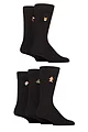 Mens 5 Pair SOCKSHOP Plain, Striped and Patterned Bamboo Socks - Embroidered Xmas