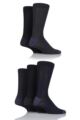 Mens 5 Pair SOCKSHOP Plain, Striped and Patterned Bamboo Socks - Black / Navy / Charcoal Heel and Toe
