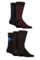 Mens 5 Pair SOCKSHOP Plain, Striped and Patterned Bamboo Socks - Black Classics