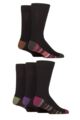 Mens 5 Pair SOCKSHOP Plain, Striped and Patterned Bamboo Socks - Footbed Stripe