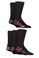Mens 5 Pair SOCKSHOP Plain, Striped and Patterned Bamboo Socks - Footbed Stripe