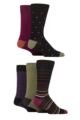 Mens 5 Pair SOCKSHOP Plain, Striped and Patterned Bamboo Socks - Muted Suit