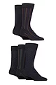 Mens 5 Pair SOCKSHOP Plain, Striped and Patterned Bamboo Socks - Navy Micro Dash