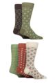Mens 5 Pair SOCKSHOP Plain, Striped and Patterned Bamboo Socks - Wild Terrain Suit