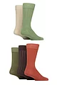 Mens 5 Pair SOCKSHOP Plain, Striped and Patterned Bamboo Socks - Wild Terrain Ribbed
