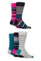 Mens 5 Pair SOCKSHOP Plain, Striped and Patterned Bamboo Socks - Big City