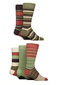 Mens 5 Pair SOCKSHOP Plain, Striped and Patterned Bamboo Socks - Wild Terrain Striped