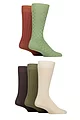 Mens 5 Pair SOCKSHOP Plain, Striped and Patterned Bamboo Socks - Wild Terrain Textured