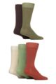 Mens 5 Pair SOCKSHOP Plain, Striped and Patterned Bamboo Socks - Wild Terrain Plain