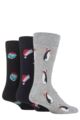 Mens 3 Pair SOCKSHOP Lazy Panda Christmas Bamboo Socks - Penguin/Hats/Sprouts