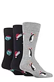 Mens 3 Pair SOCKSHOP Lazy Panda Christmas Bamboo Socks - Penguin/Hats/Sprouts