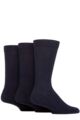 Mens 3 Pair SOCKSHOP Comfort Sole Gentle Bamboo Socks - Navy