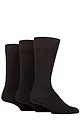 Men's 3 Pair SOCKSHOP Plain, Patterned, Striped and Heel & Toe Bamboo Socks - Plain Black
