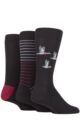 Men's 3 Pair SOCKSHOP Plain, Patterned, Striped and Heel & Toe Bamboo Socks - Black