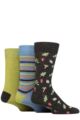 Men's 3 Pair SOCKSHOP Plain, Patterned, Striped and Heel & Toe Bamboo Socks - Woodland