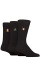 Mens 3 Pair SOCKSHOP Christmas Patterned Embroidered Bamboo Socks - Rudolph