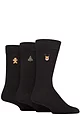 Mens 3 Pair SOCKSHOP Christmas Patterned Embroidered Bamboo Socks - Rudolph