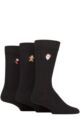 Mens 3 Pair SOCKSHOP Christmas Patterned Embroidered Bamboo Socks - Santa