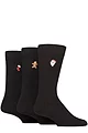 Mens 3 Pair SOCKSHOP Christmas Patterned Embroidered Bamboo Socks - Santa