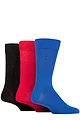 Mens 3 Pair SOCKSHOP Speckled Bamboo Socks - Black / Blue / Red