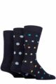 Mens 3 Pair SOCKSHOP Speckled Bamboo Socks - Navy Spot