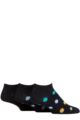 Mens 3 Pair SOCKSHOP Speckled Bamboo Trainer Socks - Black Spot