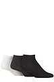 Mens 3 Pair SOCKSHOP Bamboo Plain and Patterned Trainer Socks with Smooth Toe Seams - Black / Charcoal / White